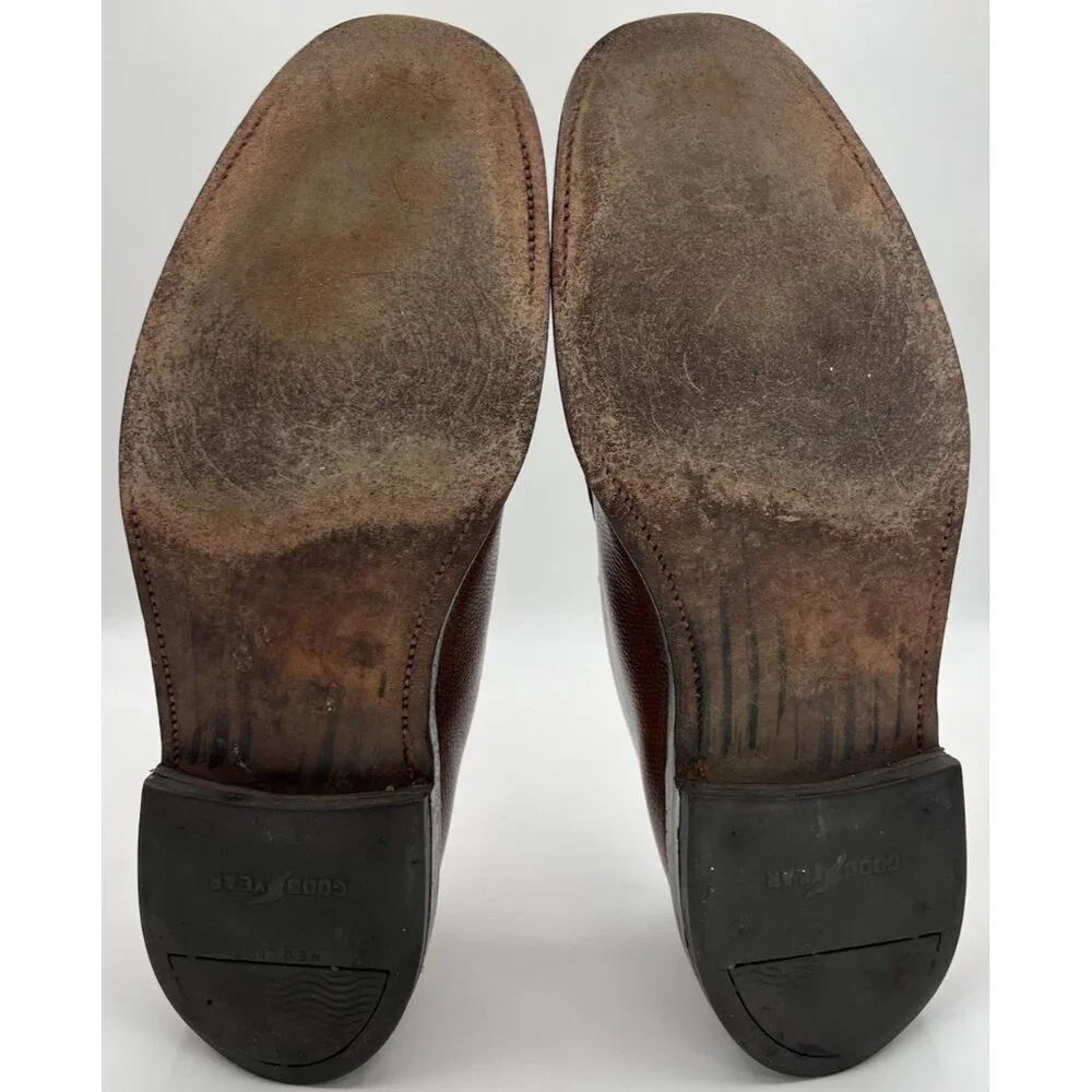 Hanover LB Sheppard Vtg Shoes Derby Pebbled Brown Leather 11 C/R Goodyear Welt
